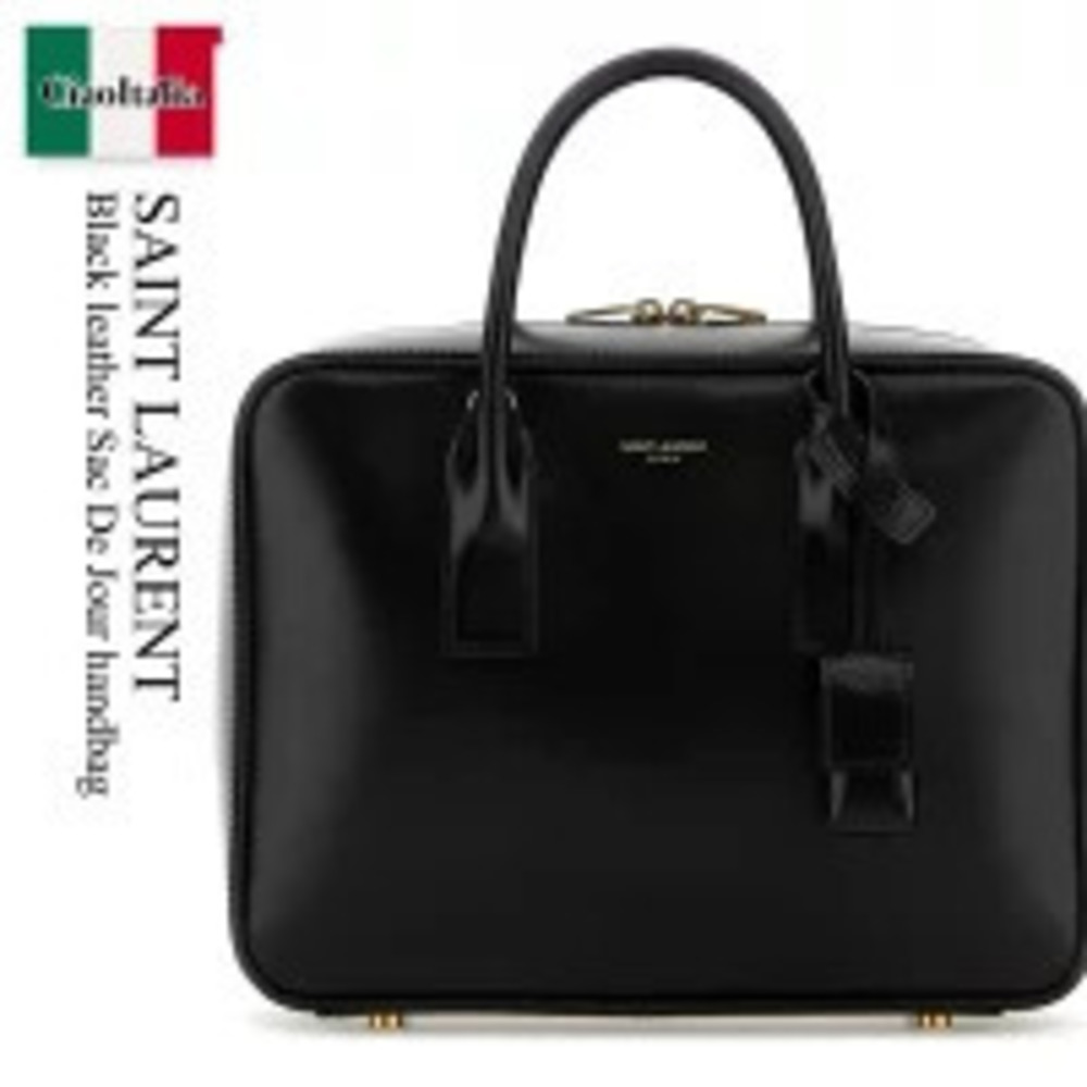 Saint Laurent Bag Handbag Black Leather Sac De Jour